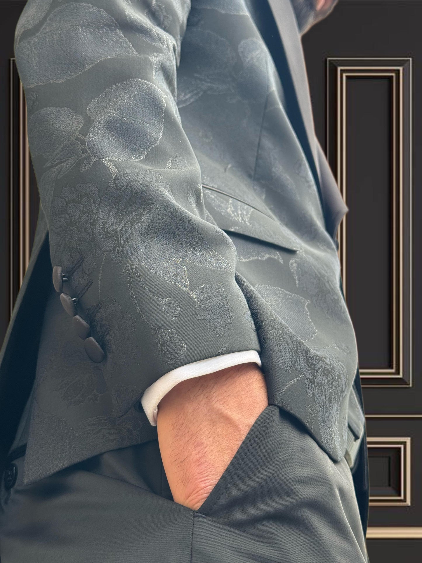 Premium Men’s Black Jaquared Tuxedo Shawl Lapel