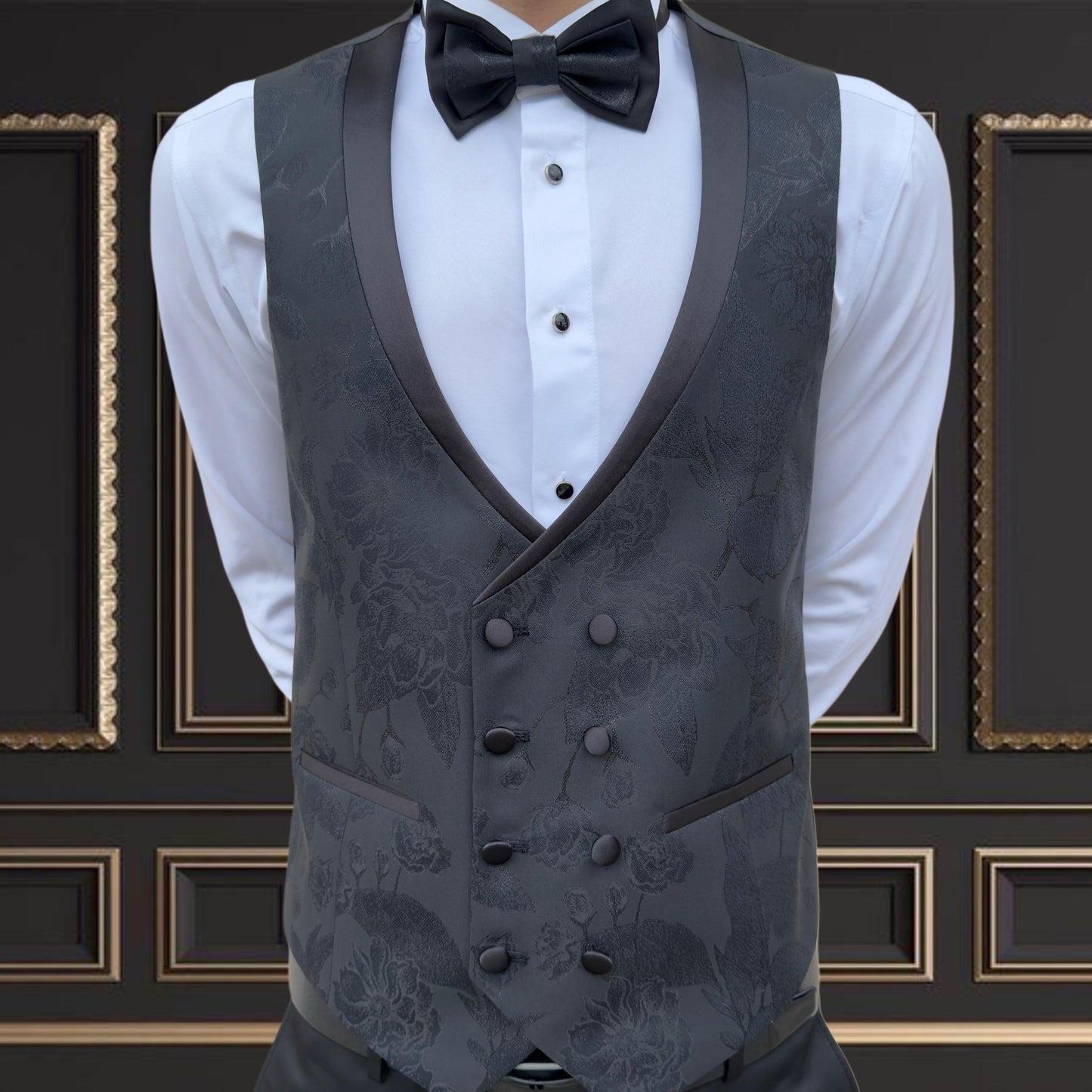 Premium Men’s Black Jaquared Tuxedo Shawl Lapel