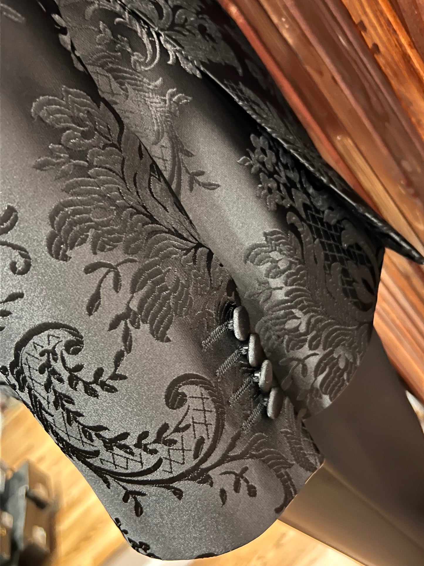 Men's Black Floral Shawl Lapel Tuxedo