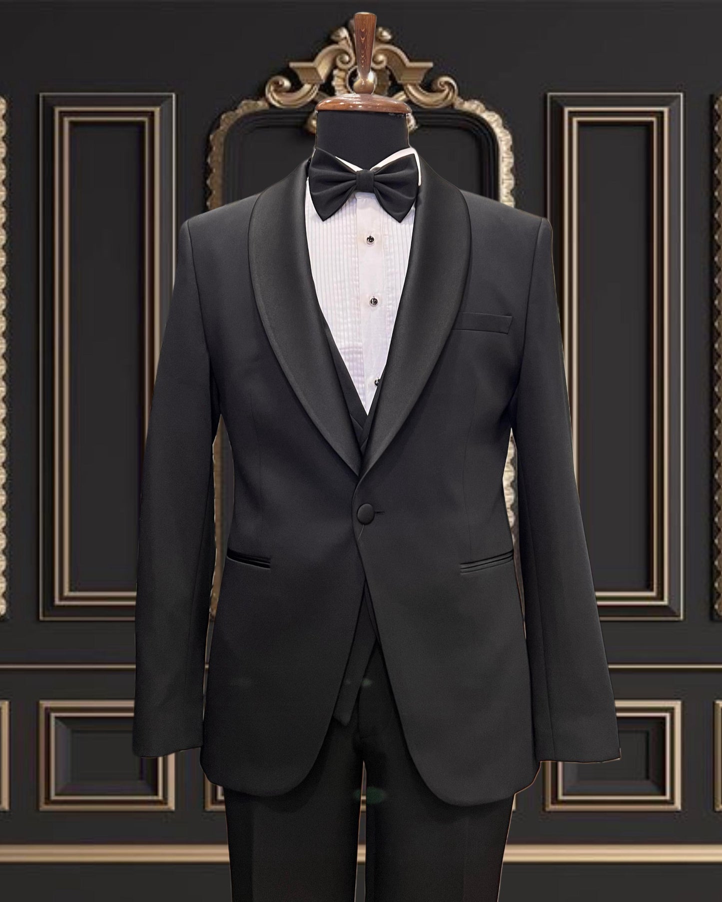 Men’s Black Tuxedo with Satin Shawl Lapel | Super Stretch Formalwear