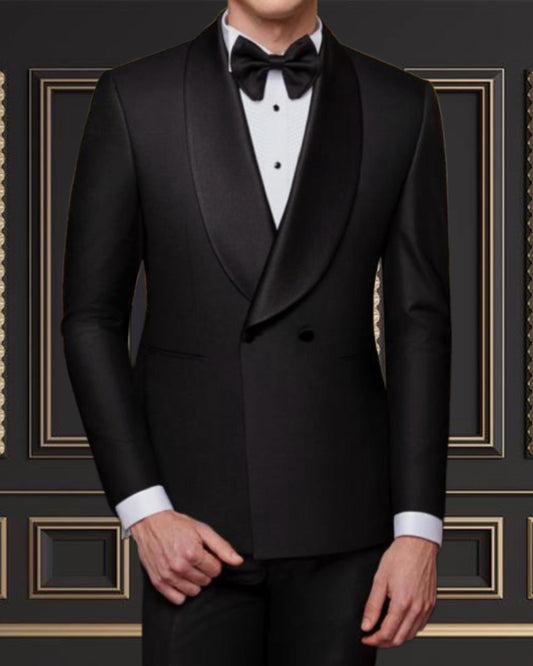 Men’s Black Double Breasted Tuxedo Shawl Lapel