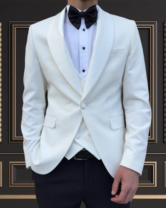 Premium Men’s Off White Tuxedo Shawl Lapel