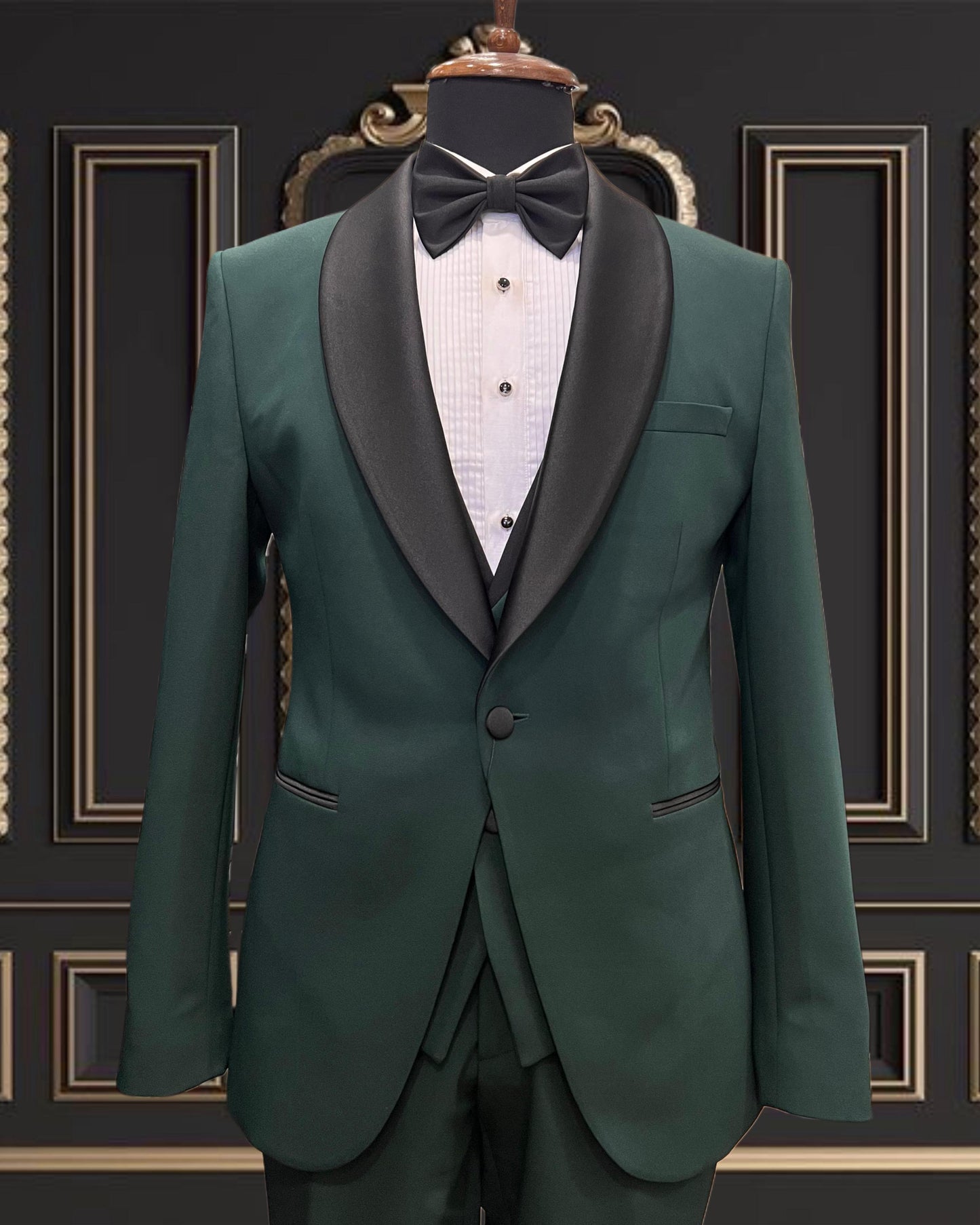 Emerald Green Tuxedo with Black Shawl Lapel | Premium Formalwear