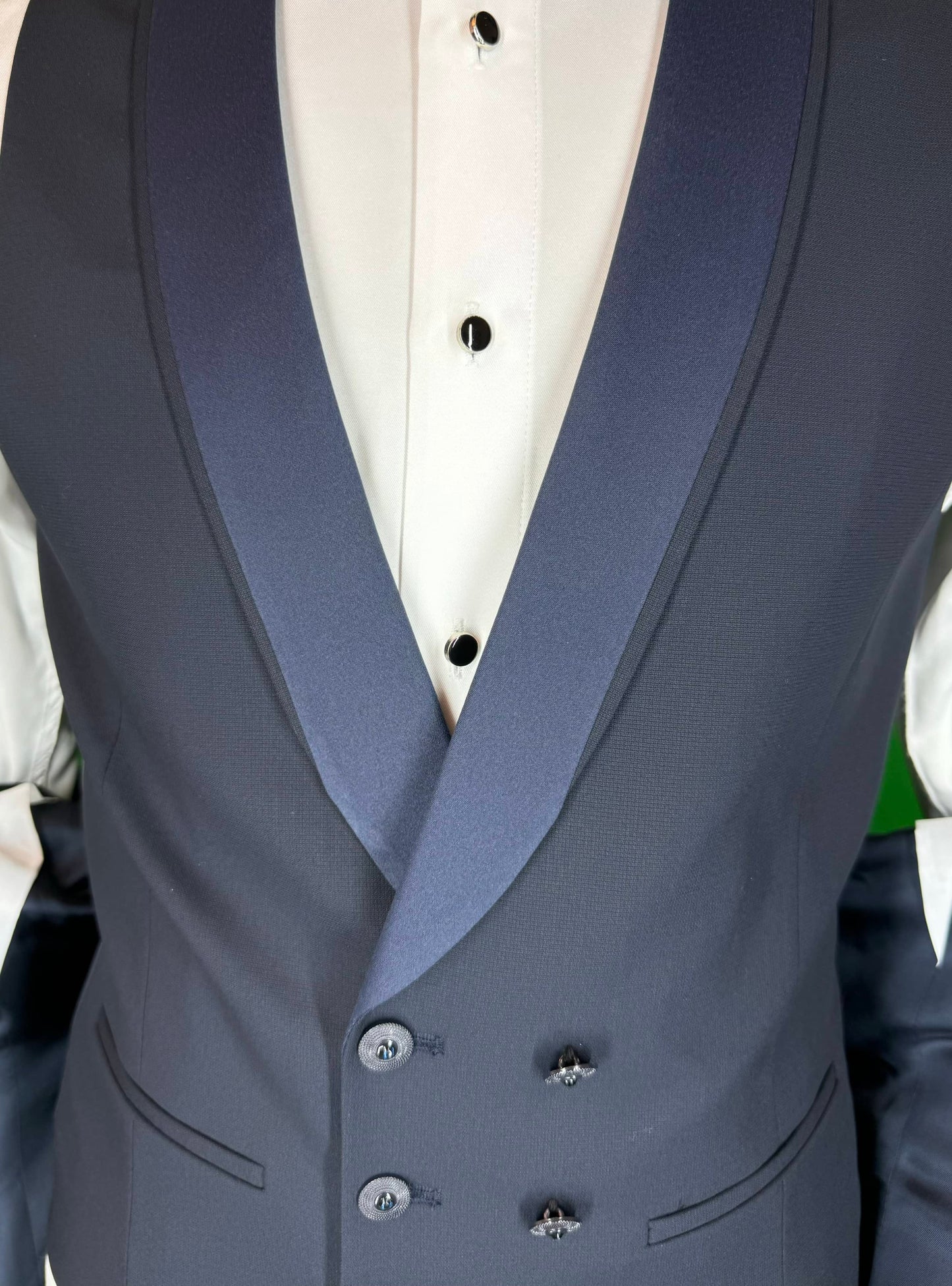 NAVY BLUE SLIM-FIT MENS TUXEDO 3 PIECE SHAWL LAPEL