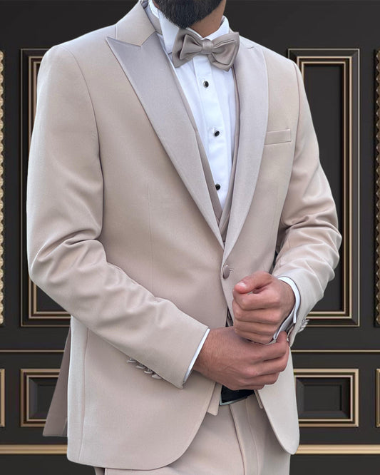 Premium Men’s champagne/Beige color Tuxedo  | Shekly Tux San Jose