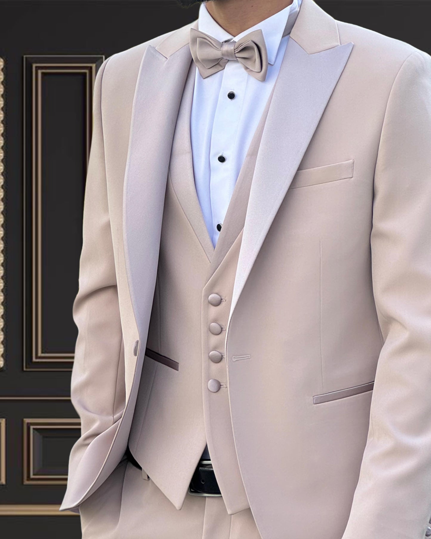 Premium Men’s champagne/Beige color Tuxedo  | Shekly Tux San Jose