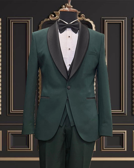 Emerald Green Tuxedo with Black Shawl Lapel | Premium Formalwear