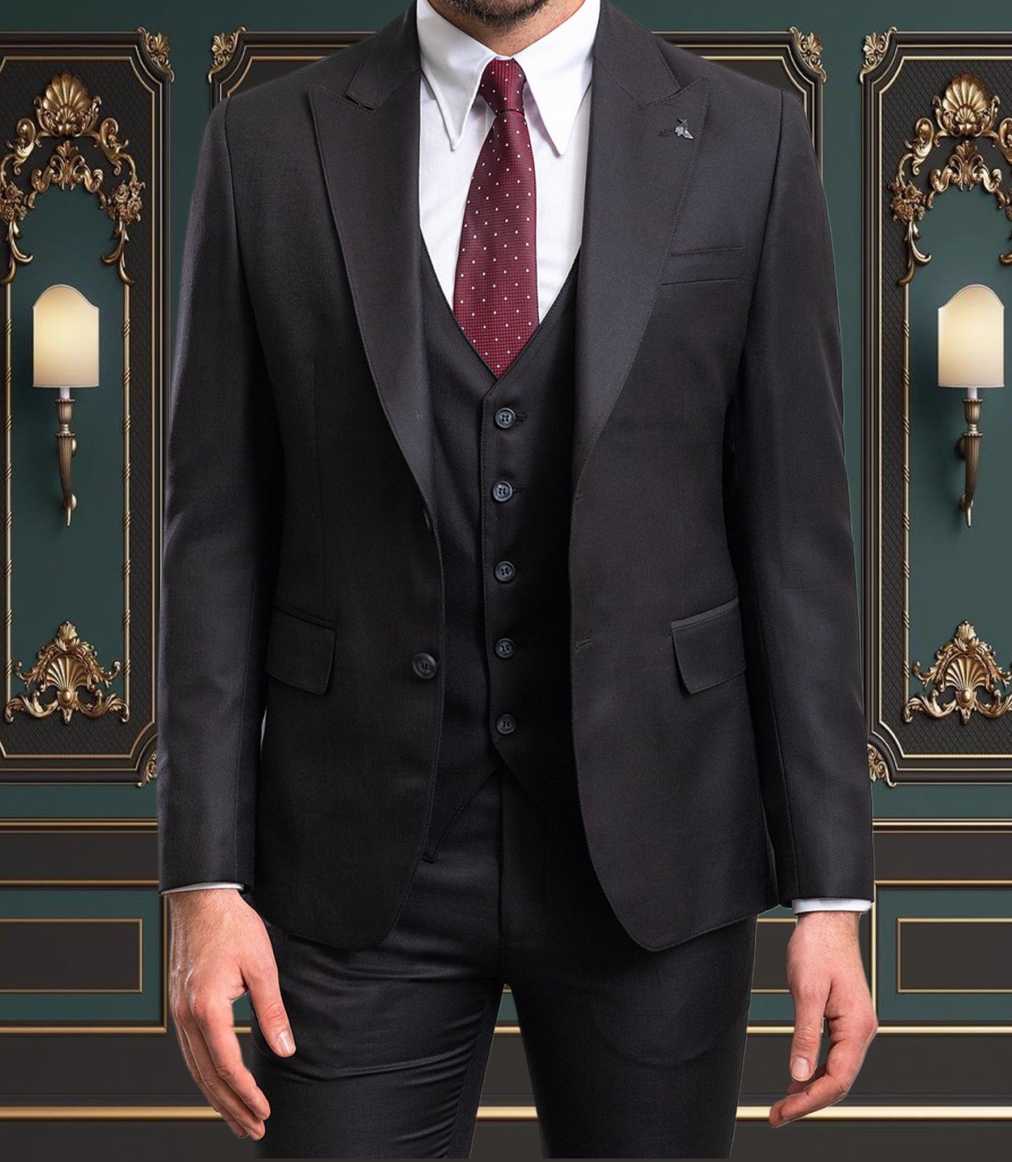 Black Color Classic Premium Wool Suit

%97 WOOL %3 ELASTANE