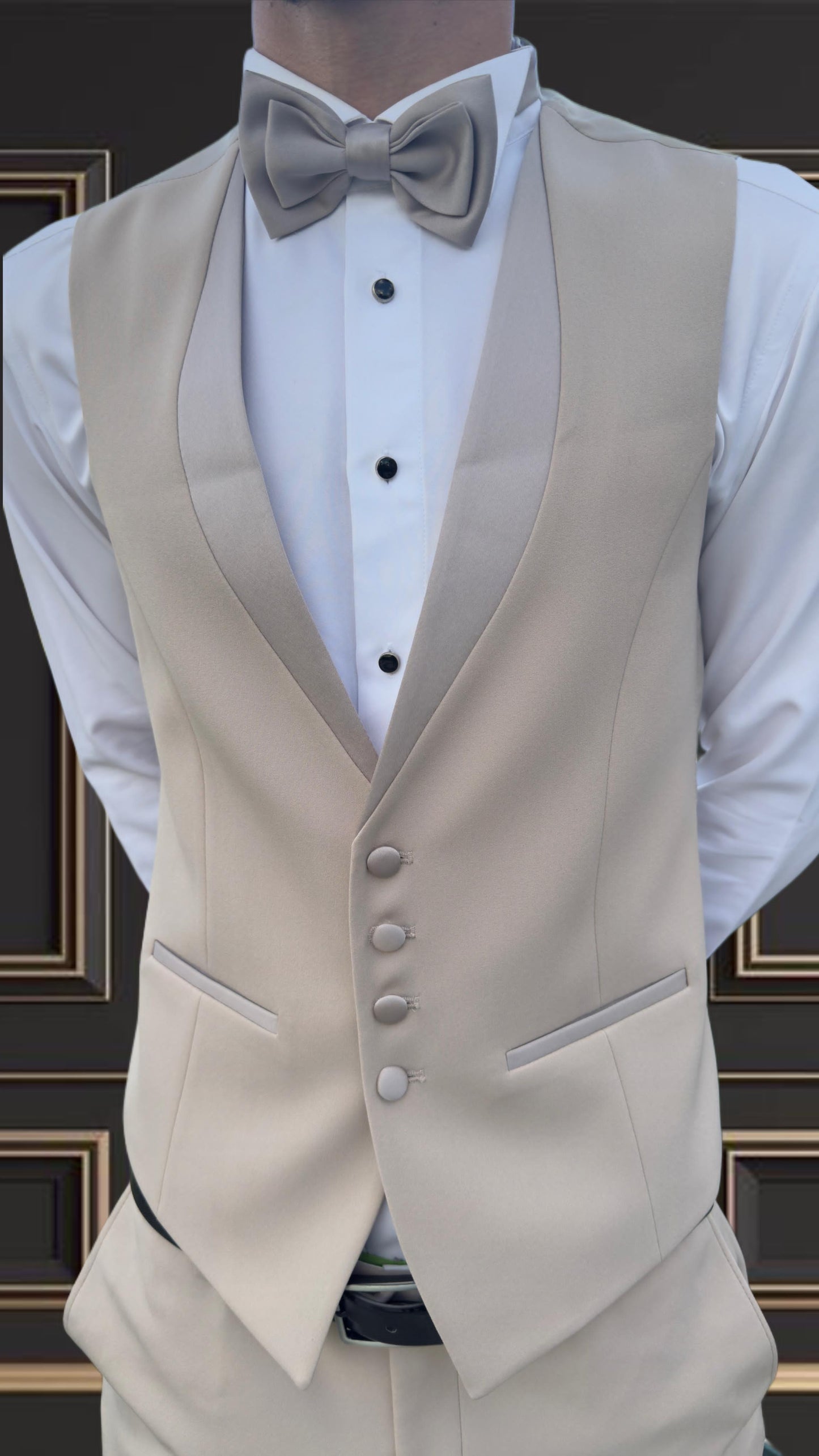 Premium Men’s champagne/Beige color Tuxedo  | Shekly Tux San Jose