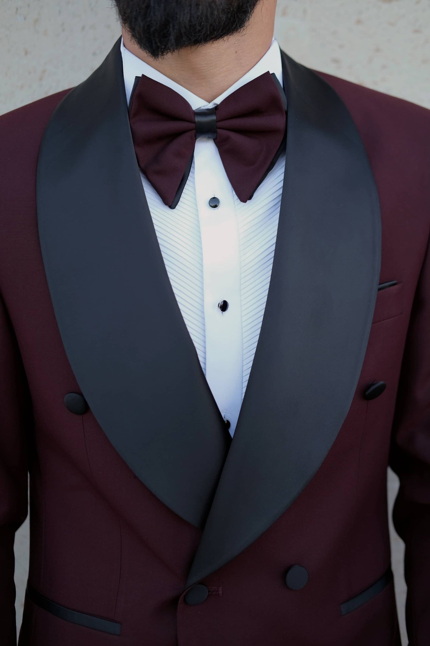 BURGUNDY SLIM-FIT MENS TUXEDO 2 PIECE SHAWL LAPEL